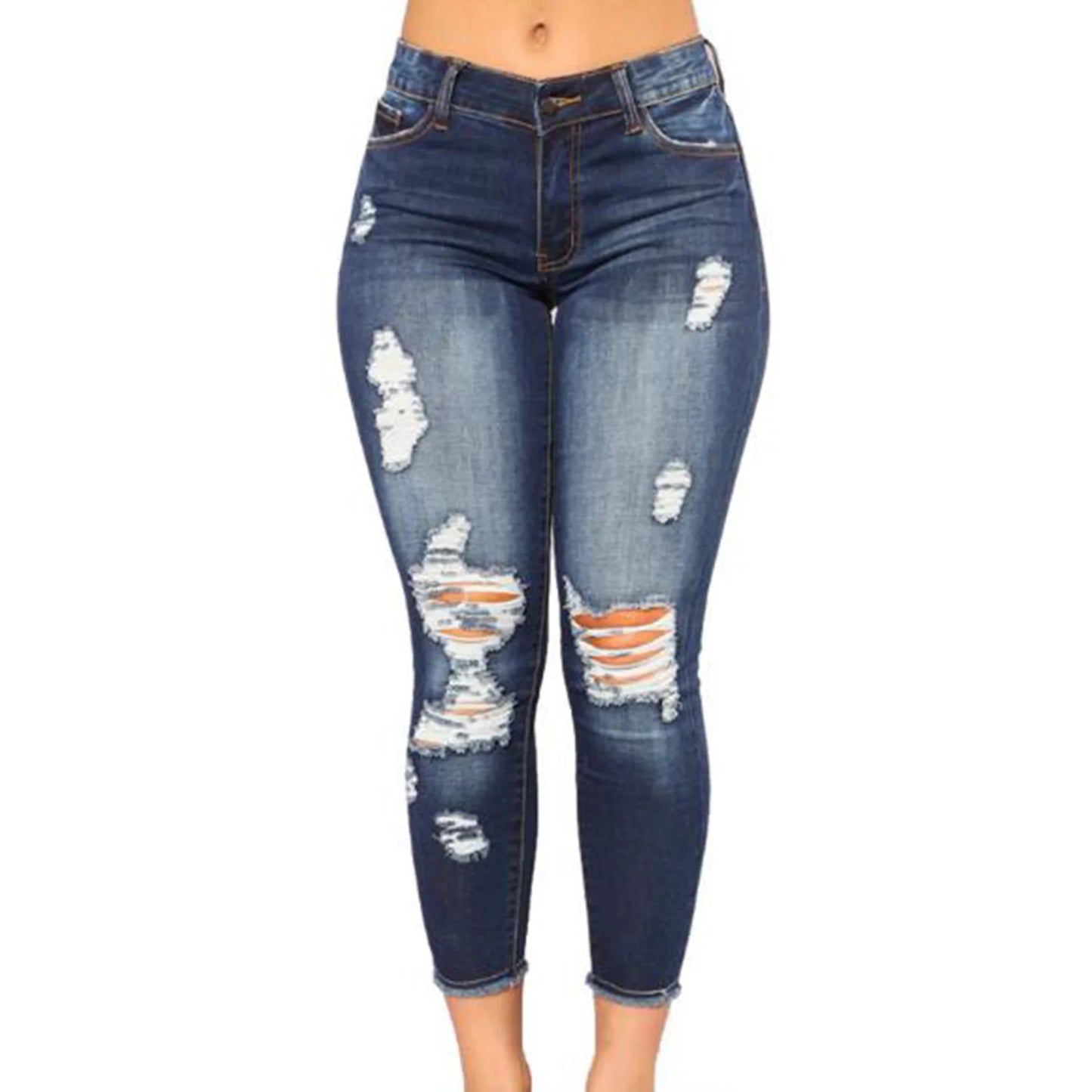 Ladies High Waist Skinny Jeans Stretch