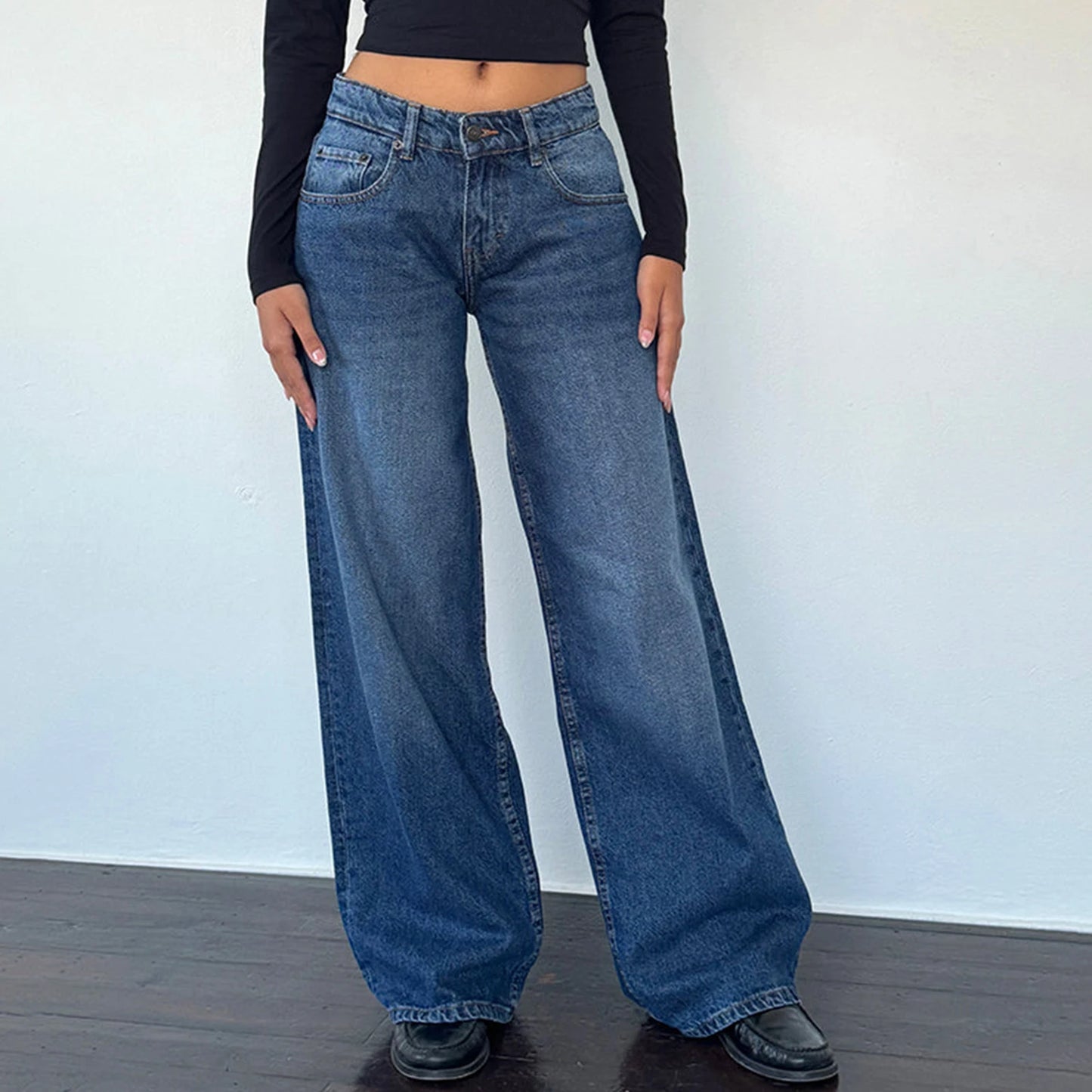 Y2K Baggy Jeans for Women Trendy Low Rise