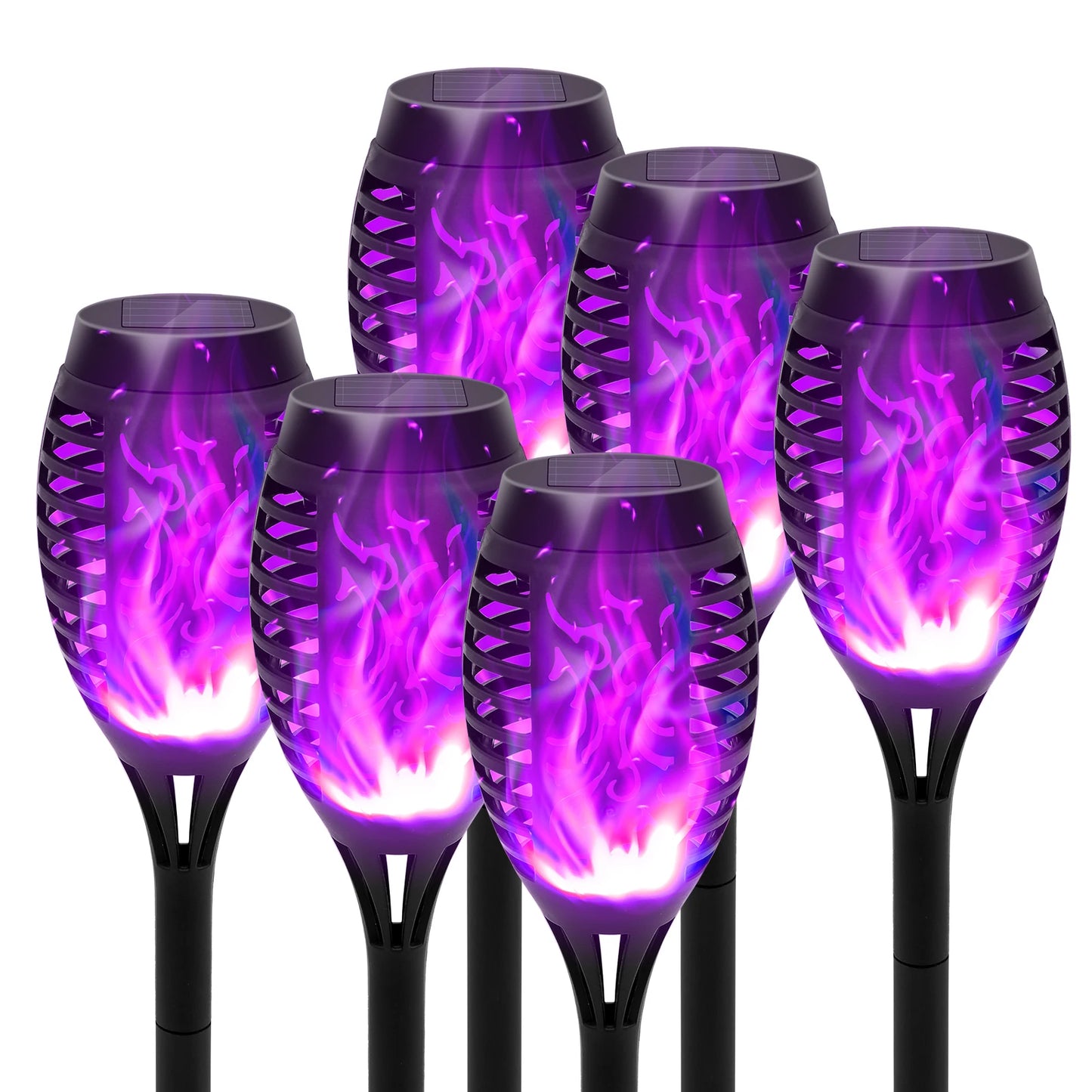 Solar Flame Light Outdoor with Flickering Flame Waterproof Lawn Ground Inserted Landscape for Garden