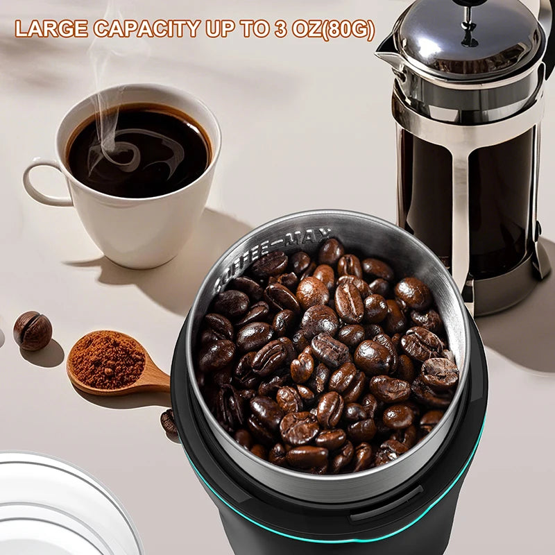 Coffee Bean Grinder with Removable Stainless Steel Cup