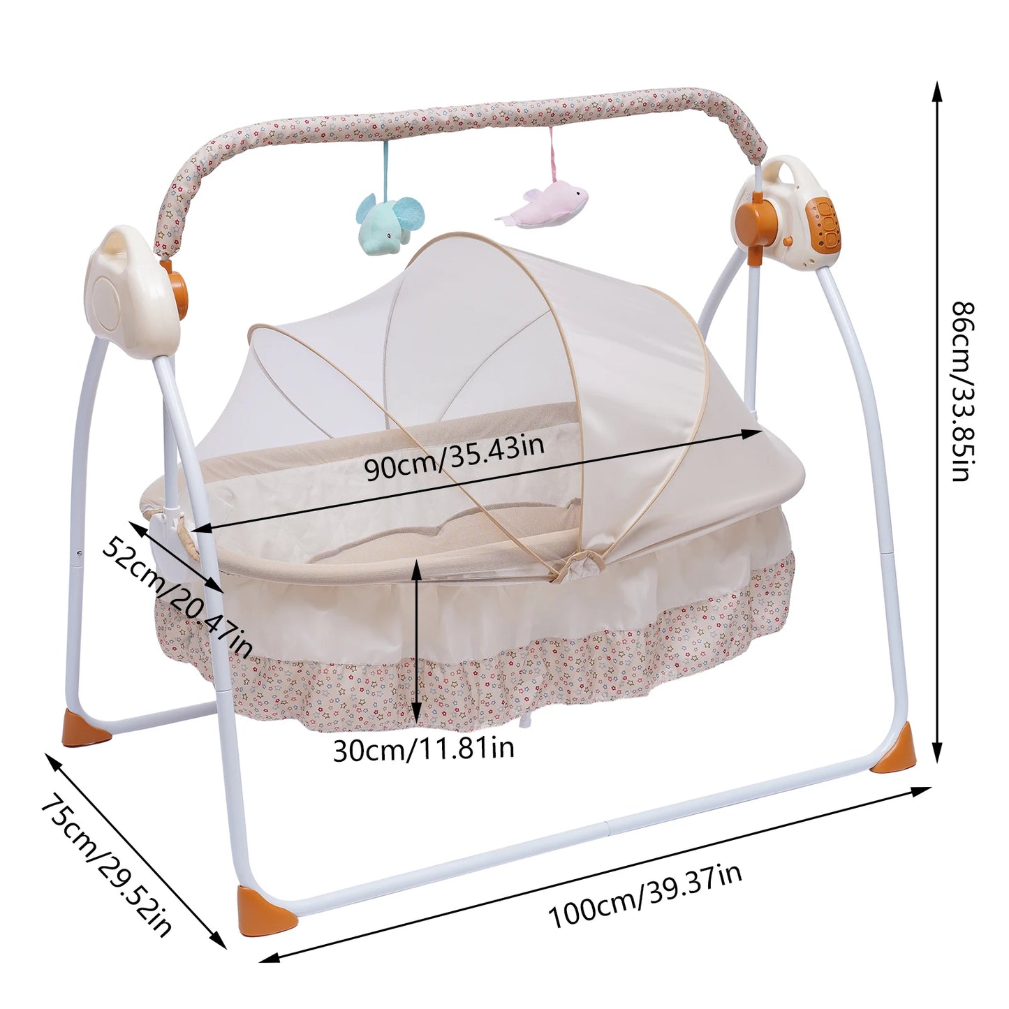 Electric Baby Crib Cradle Auto-Swing