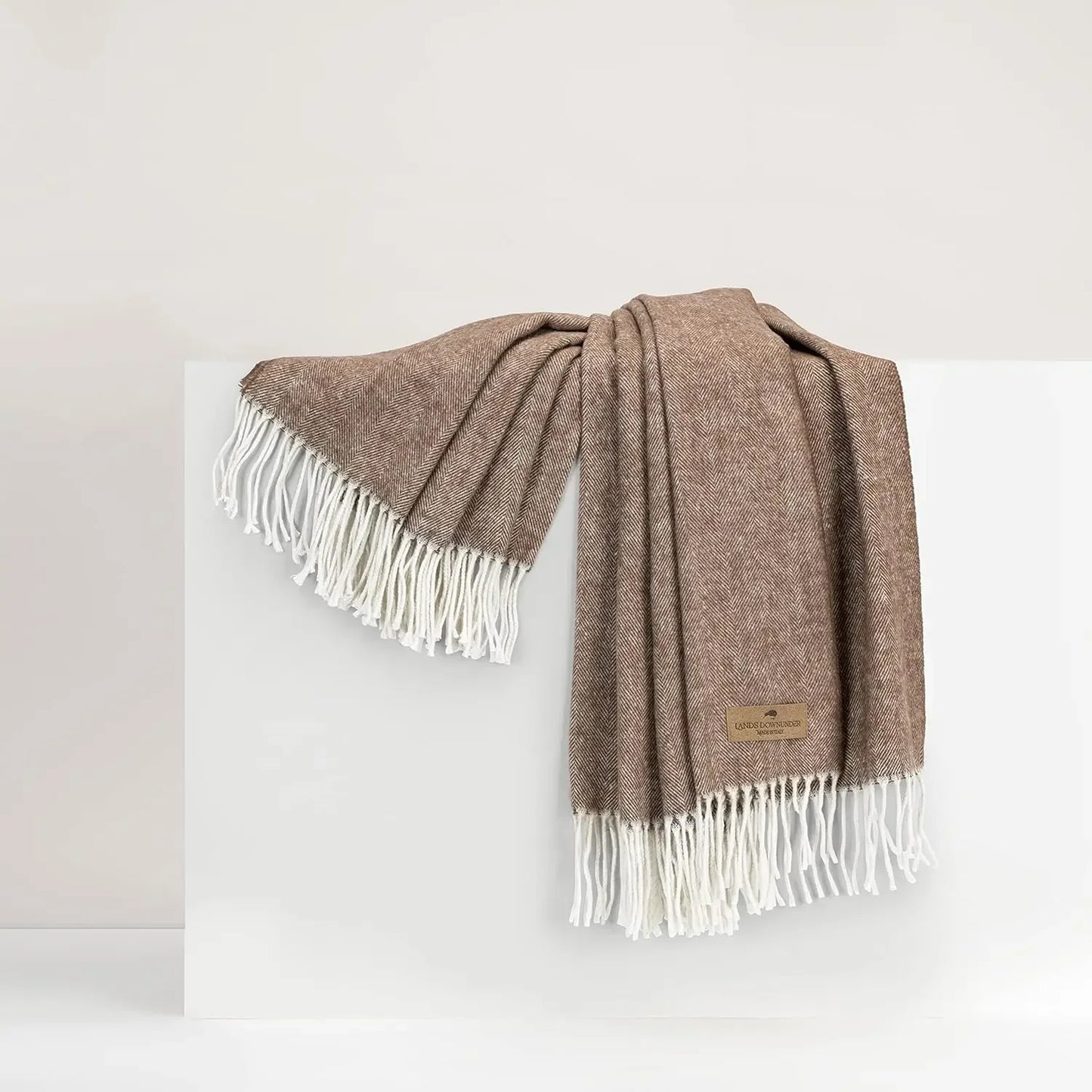 Luxury Crystal Blue Herringbone Throw