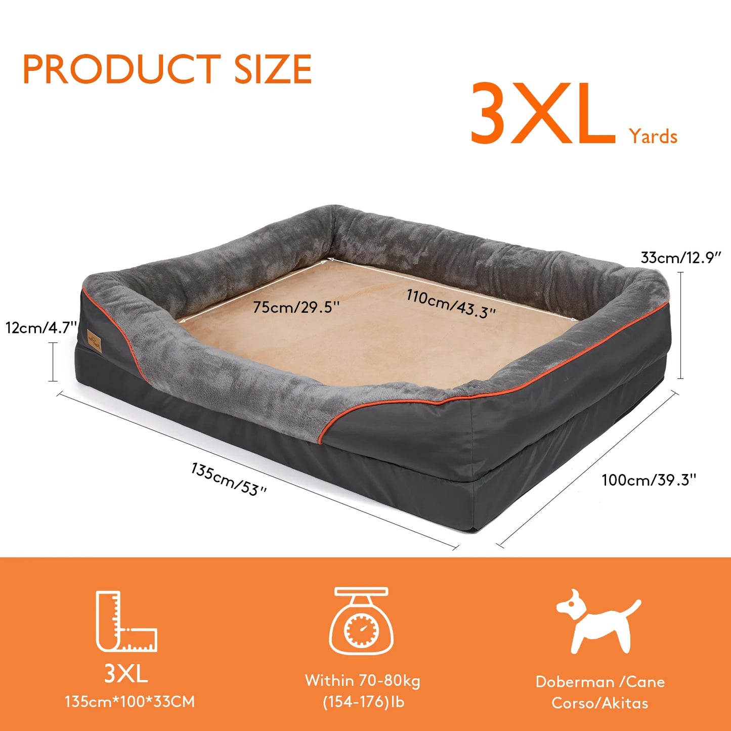 Dog Bed Super Soft Orthopedic Foam