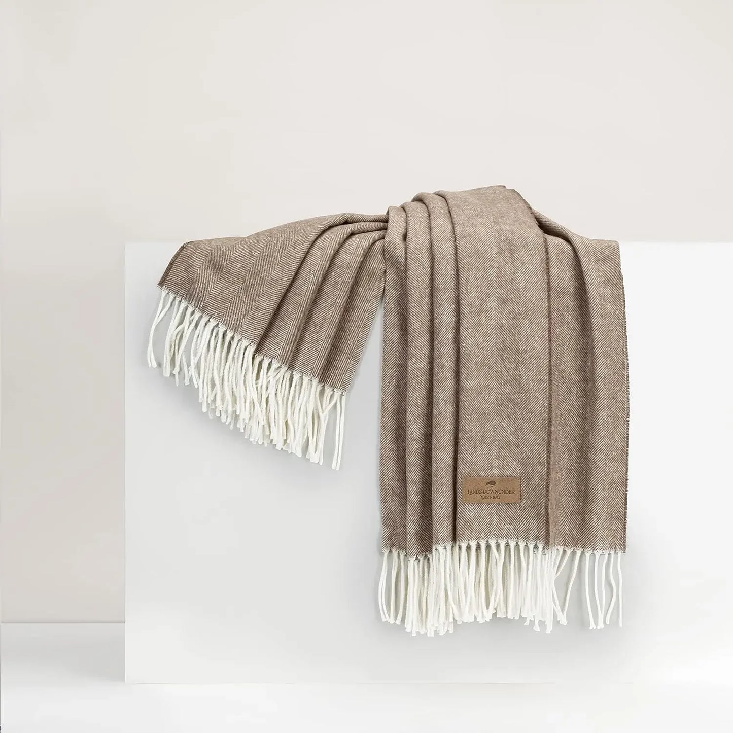 Luxury Crystal Blue Herringbone Throw