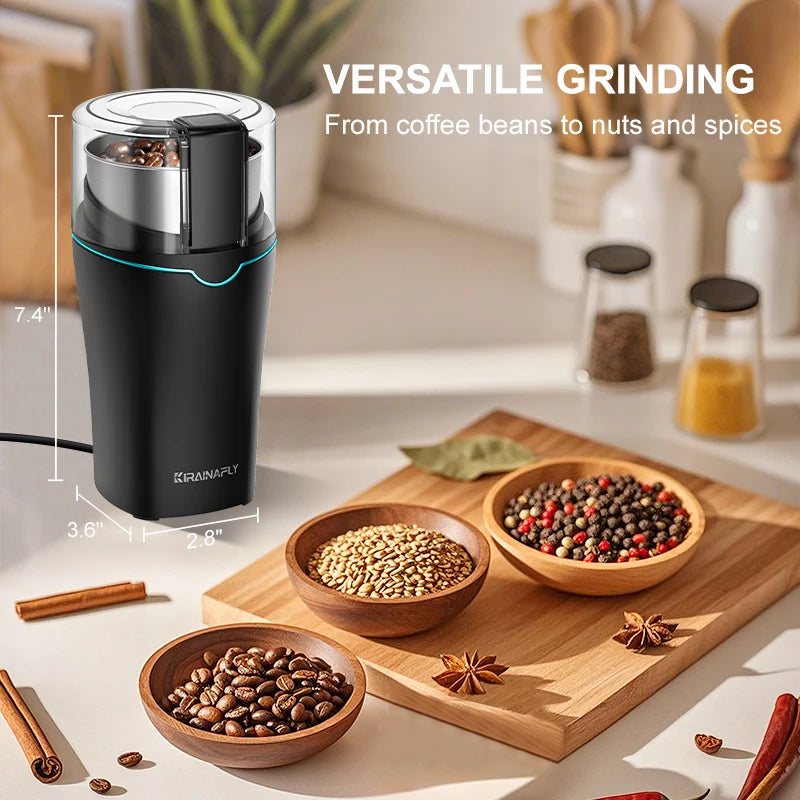 Coffee Bean Grinder with Removable Stainless Steel Cup
