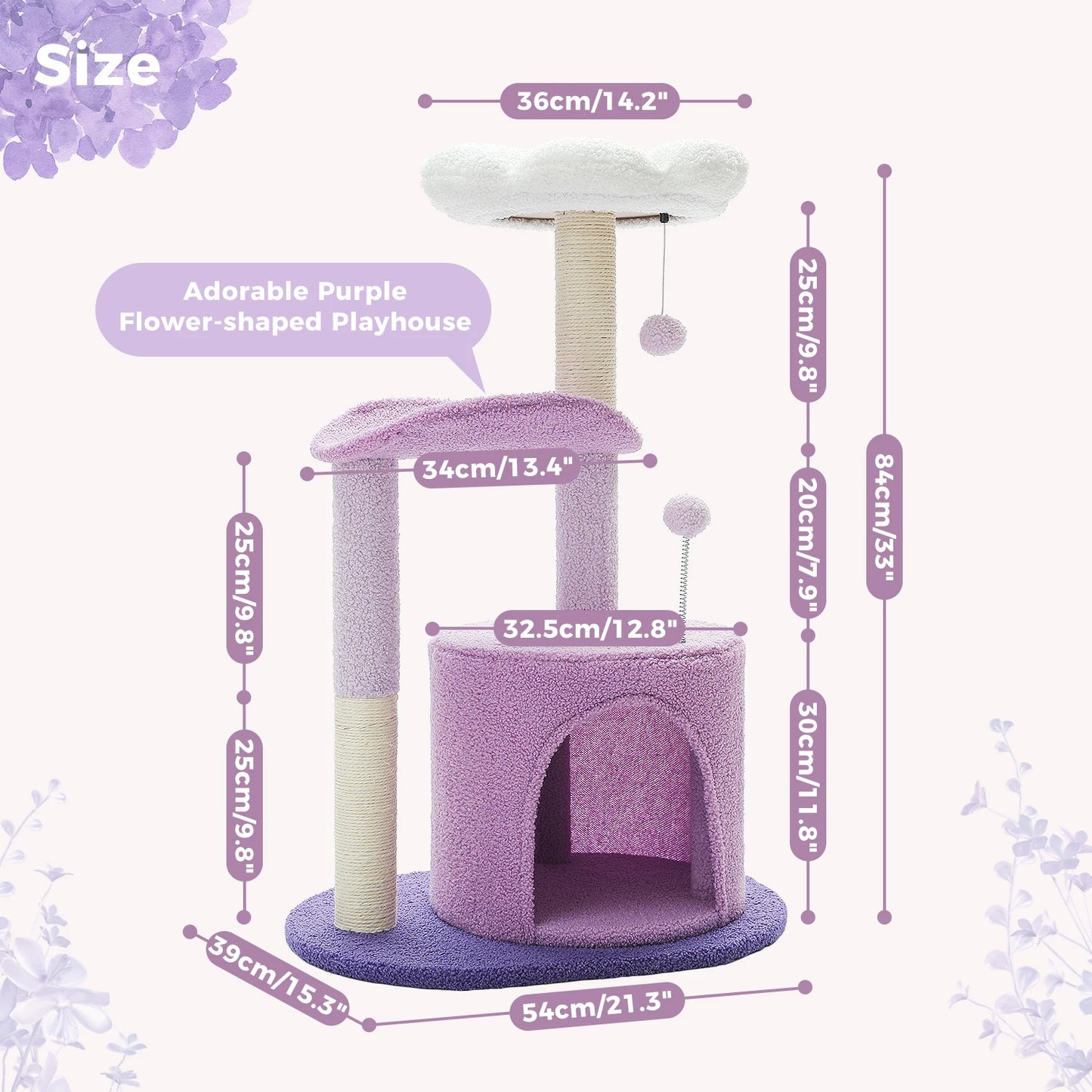 Flower Cat Tree for Indoor Cats,