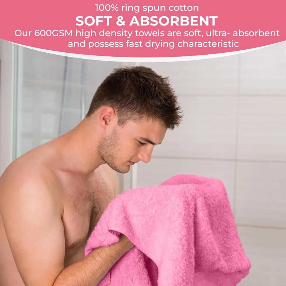 100% Cotton Bath Towels - 27x54 inches - 6-Pack Shower Towels - Lightweight and Super Absorbent Bathroom Towels