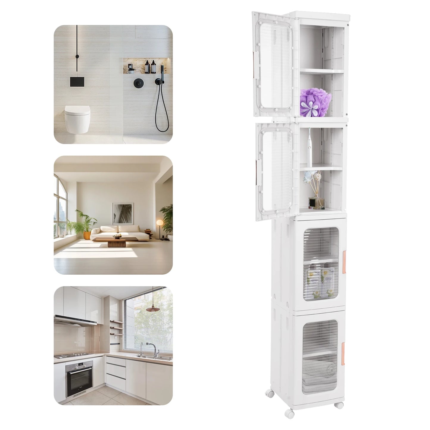 4-Tier Narrow Storage Cabinet
