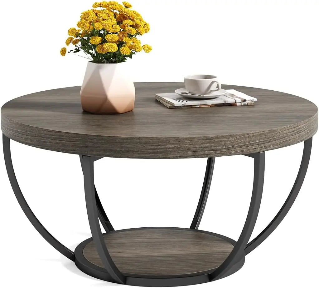 32" Circle Marble Coffee Tables