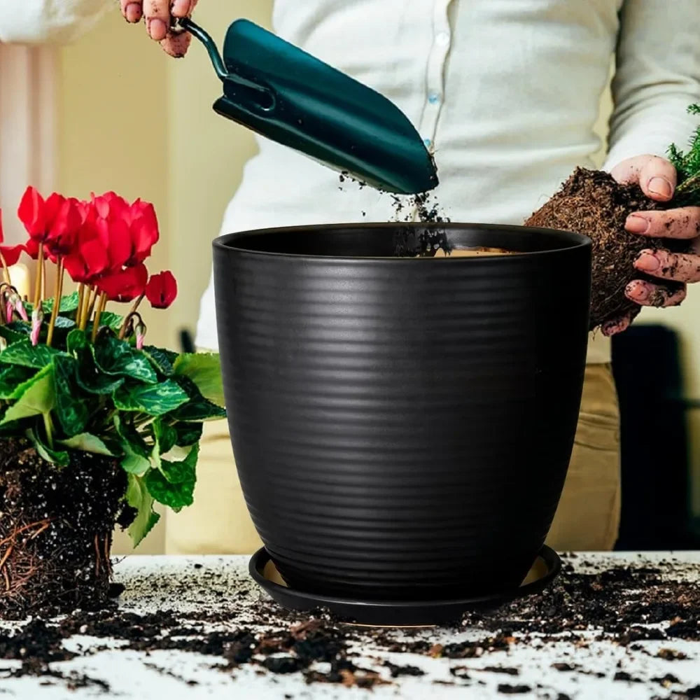 12 Inch Pots for Plants - Ceramic Planter Pot,