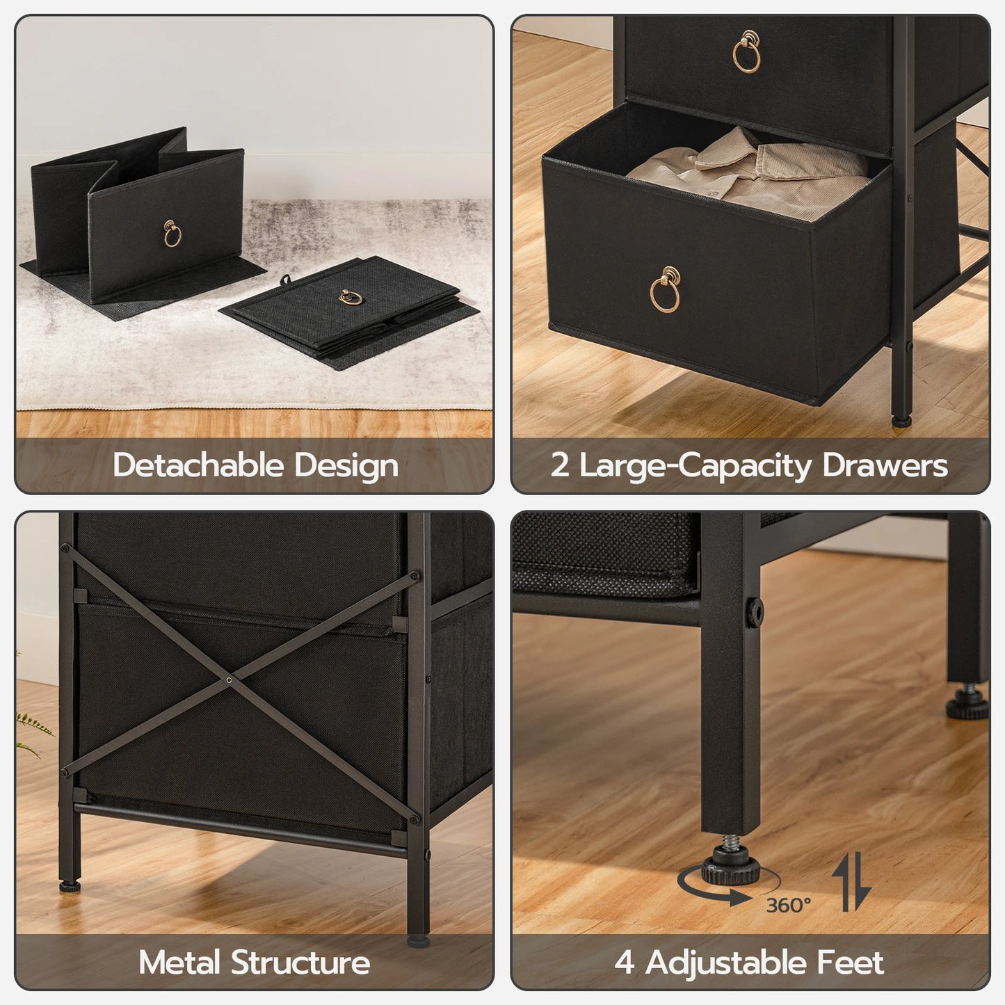 Nightstand Set of 2, ,