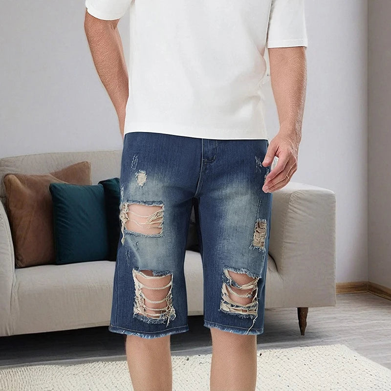 Men s Distressed Denim Shorts