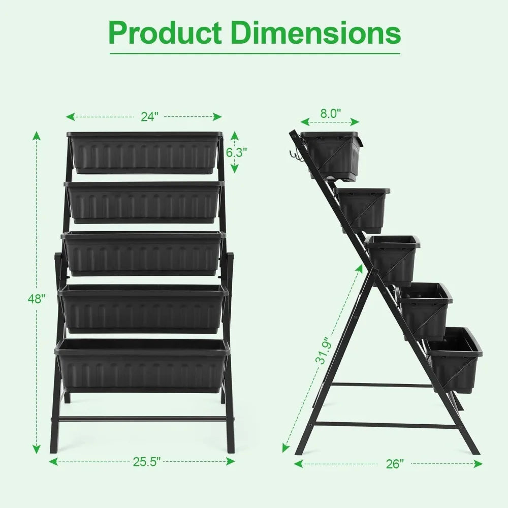 Vertical Raised Garden Bed, 5 Tiers
