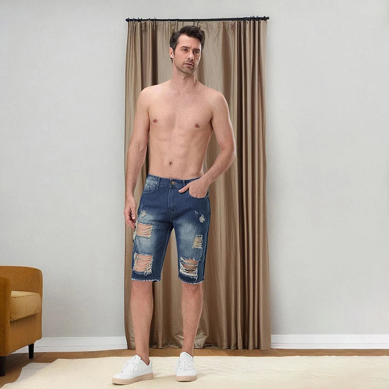 Men s Distressed Denim Shorts