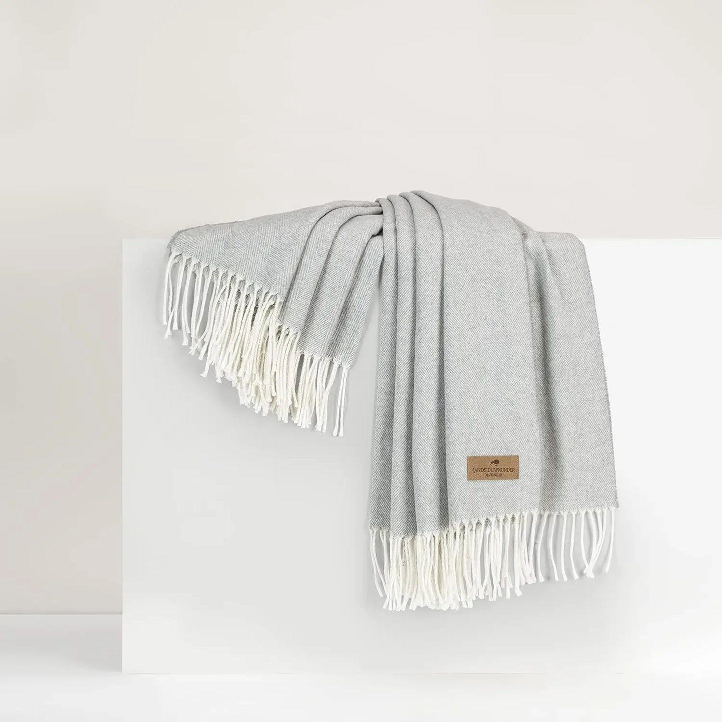 Luxury Crystal Blue Herringbone Throw