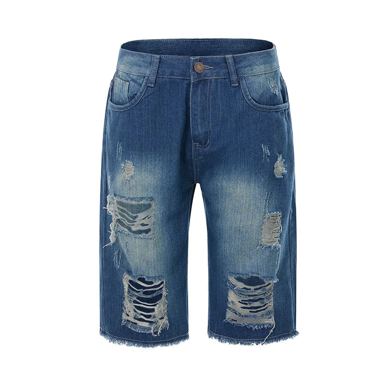 Men s Distressed Denim Shorts