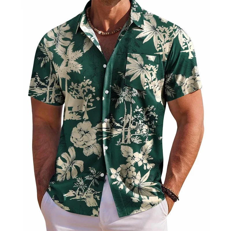 Men s Floral Print Short Sleeve