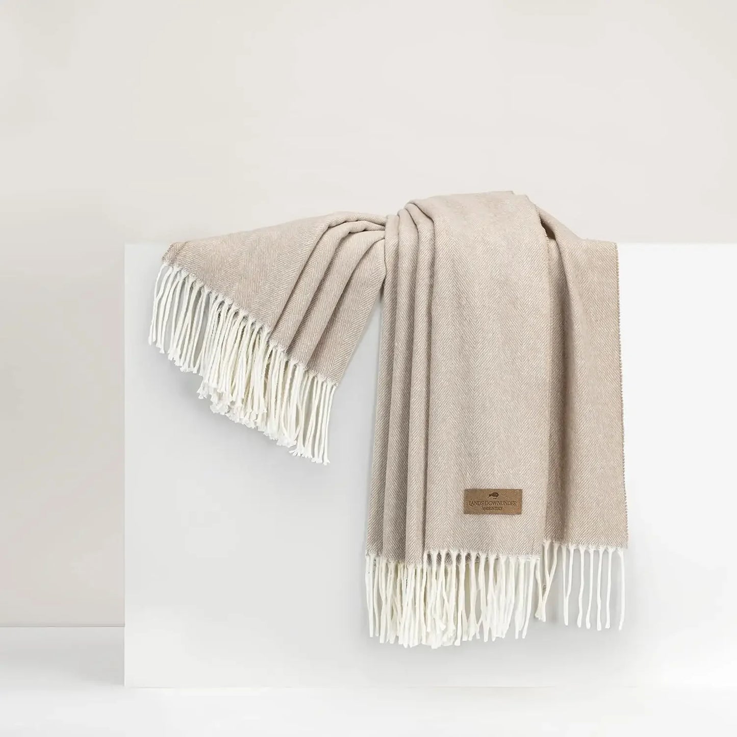 Luxury Crystal Blue Herringbone Throw