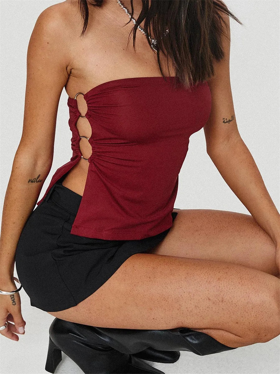 Women s Off Shoulder Ruffle Crop Tops