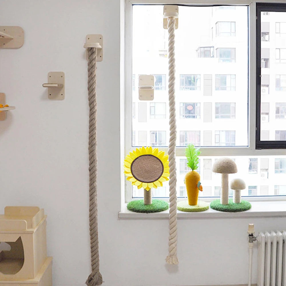 Cat Climbing Shelf and Rope Tree Wall Mounted