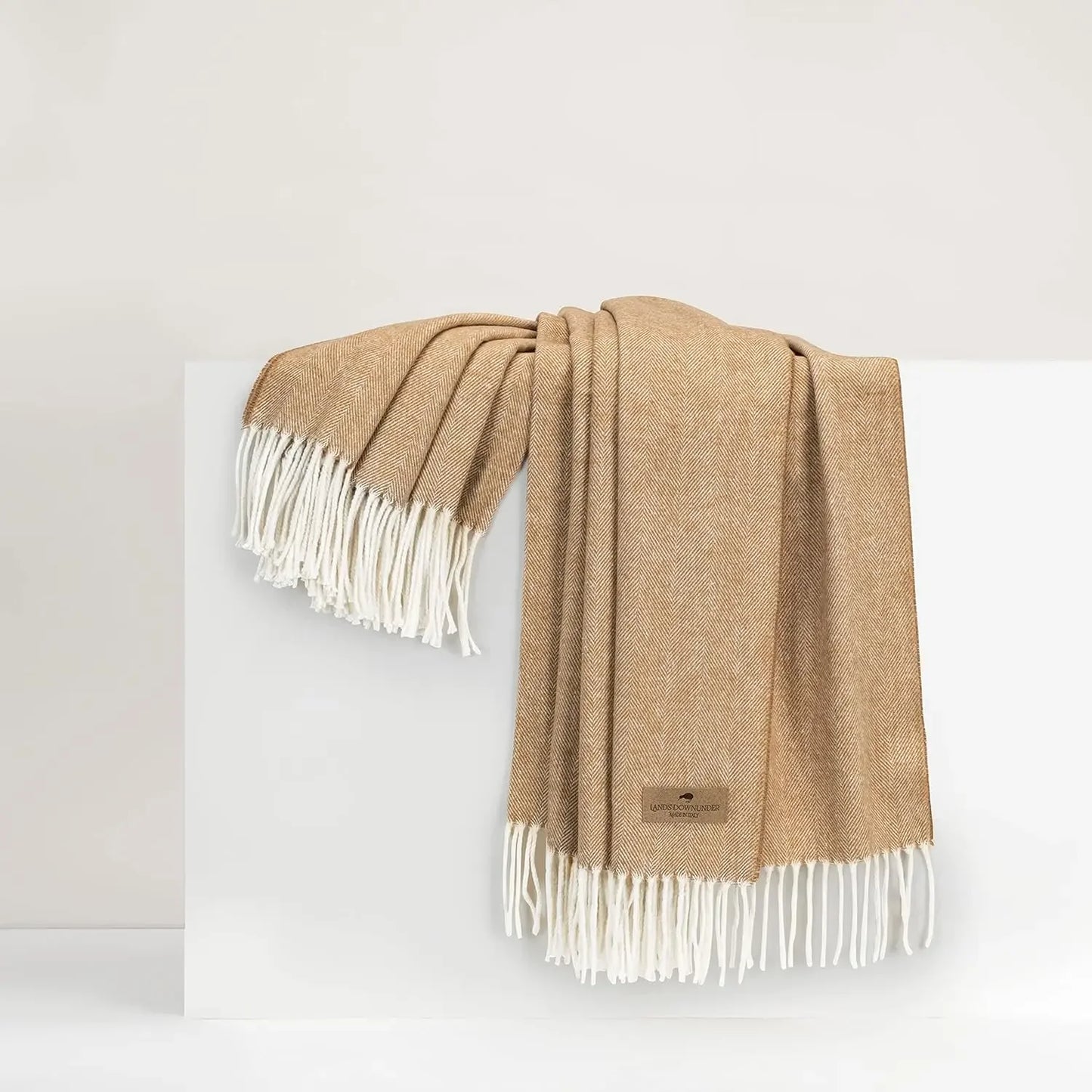 Luxury Crystal Blue Herringbone Throw