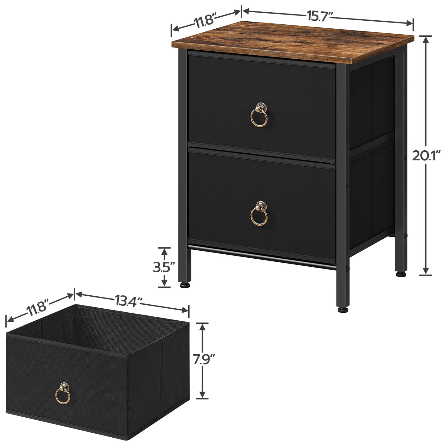 Nightstand Set of 2, ,