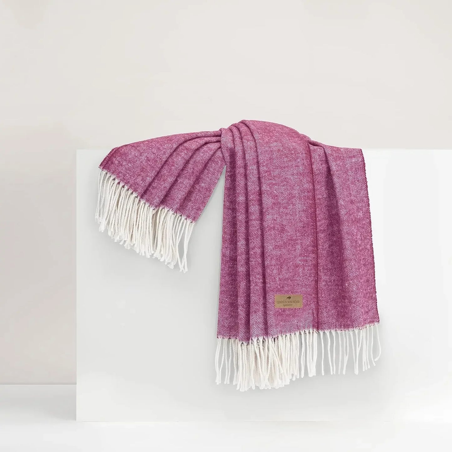 Luxury Crystal Blue Herringbone Throw