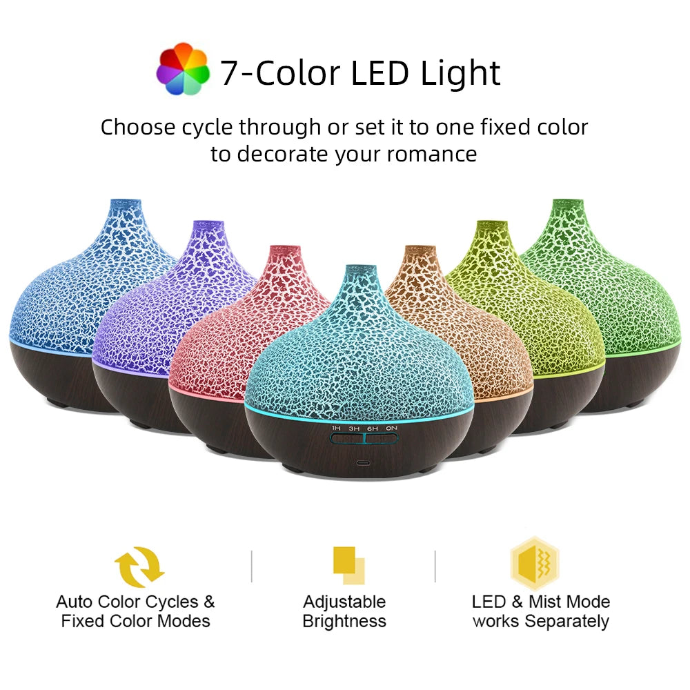 Crack Design Ultrasonic Diffuser 550ml Humidifier with Auto Shut Off