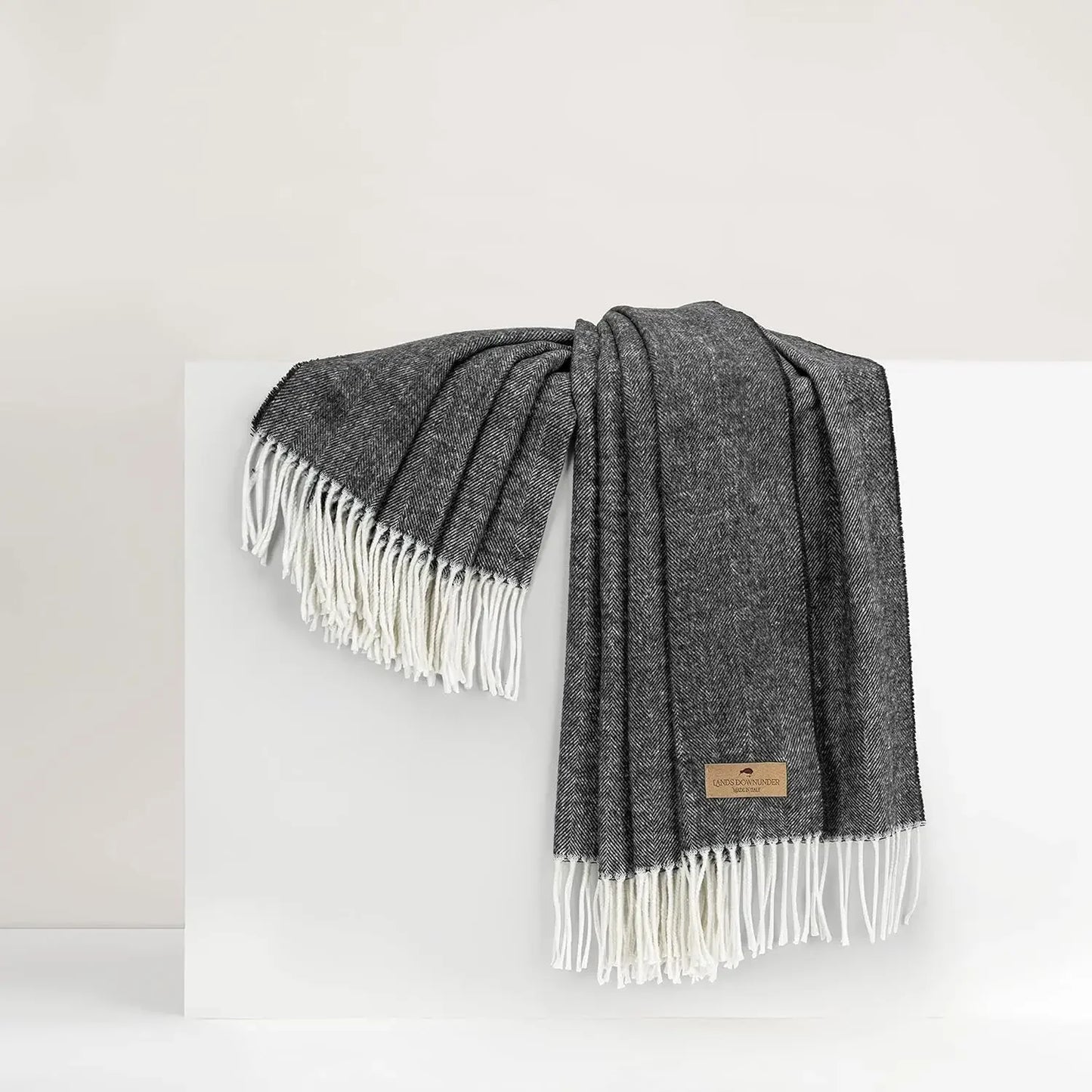 Luxury Crystal Blue Herringbone Throw