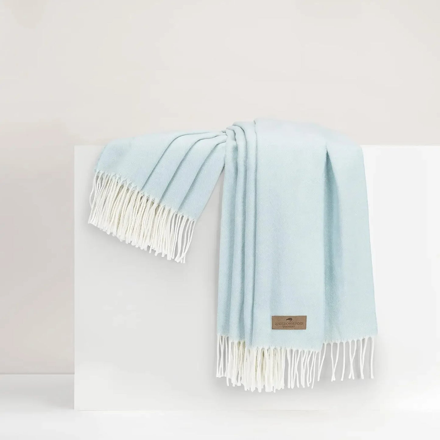Luxury Crystal Blue Herringbone Throw