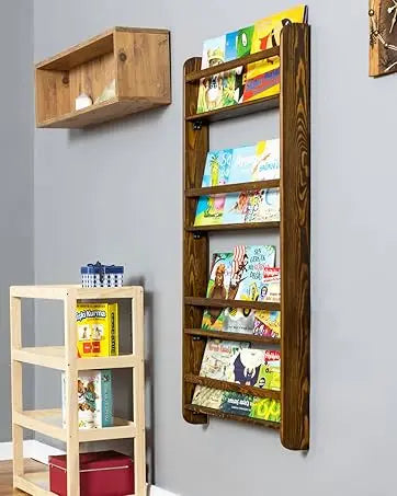 Wall Mounted Montessori Kids Bookshelf,