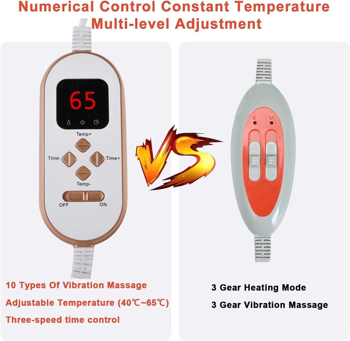20 Natural Jades and Tourmaline Heat Vibration Far Infrared Heating Pad for Back Pain Relief Lower Back Massager Electric Belt A