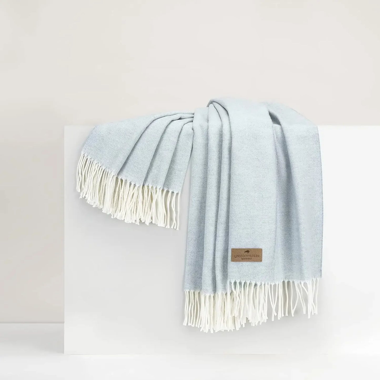 Luxury Crystal Blue Herringbone Throw