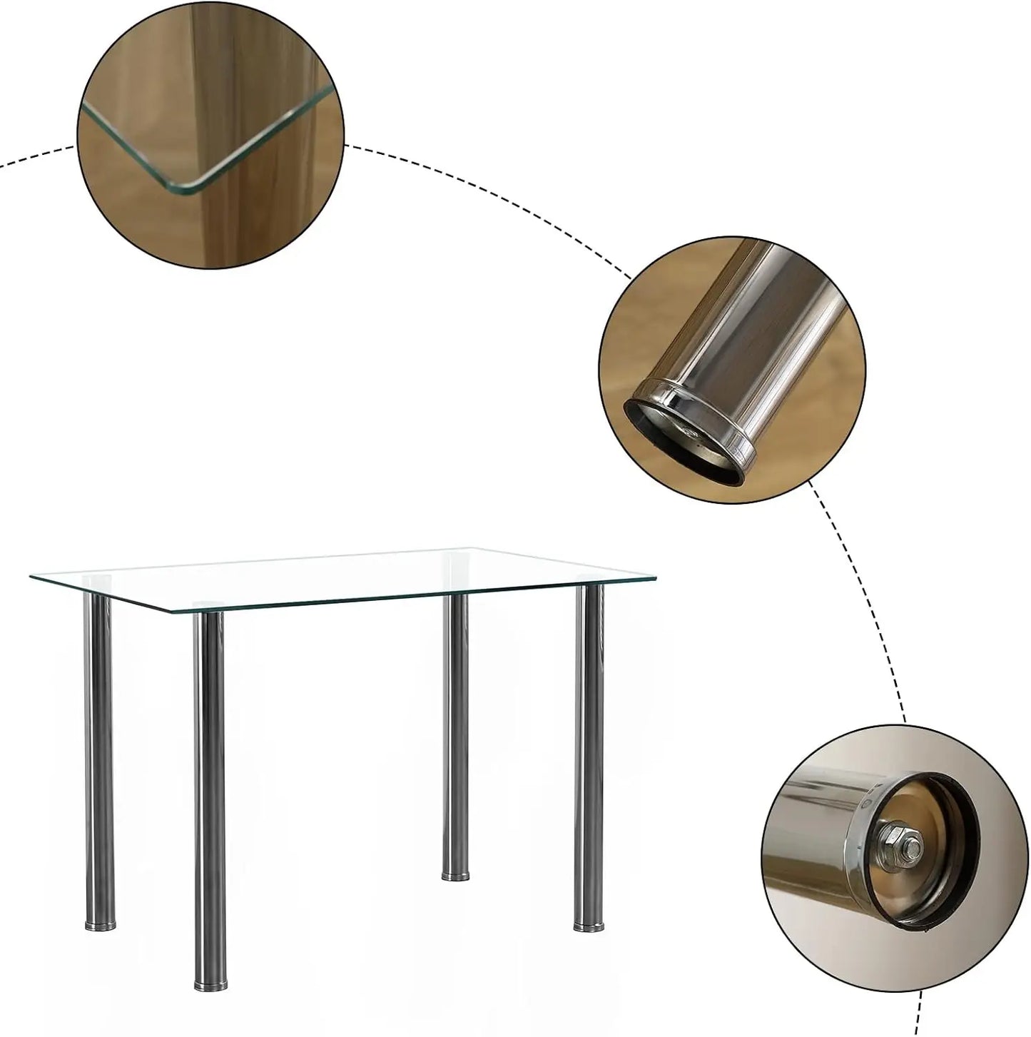 Modern Dining Table Set for 4 5-Piece Kitchen Table Set