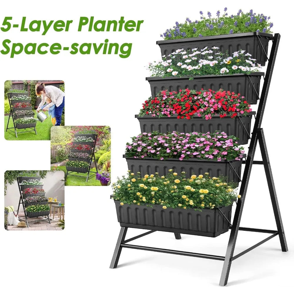 Vertical Raised Garden Bed, 5 Tiers