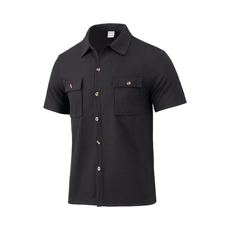 Men s Casual Short Sleeve Button Down Shirt