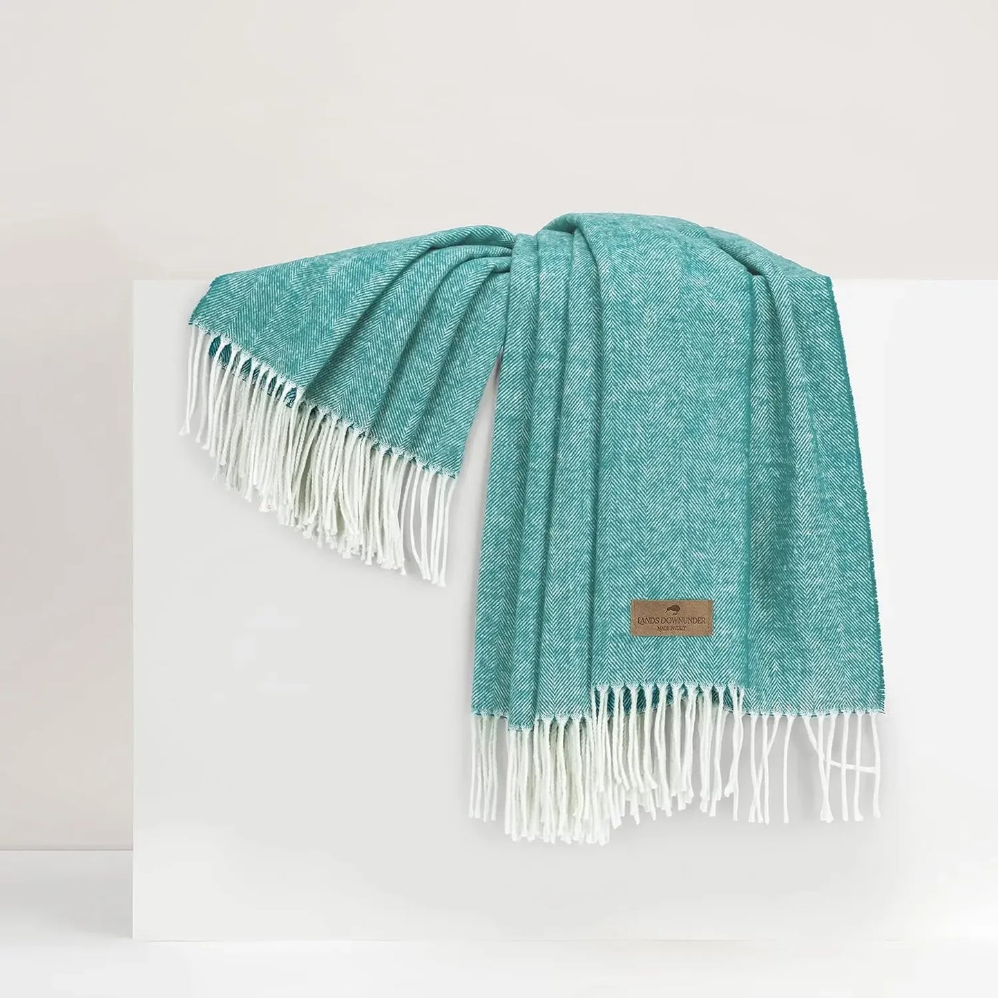 Luxury Crystal Blue Herringbone Throw