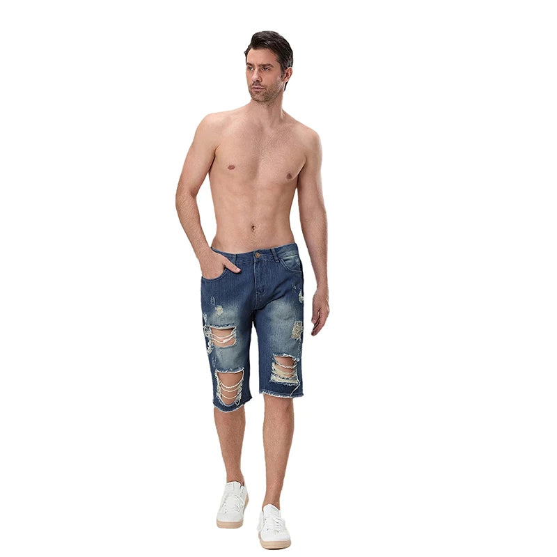 Men s Distressed Denim Shorts