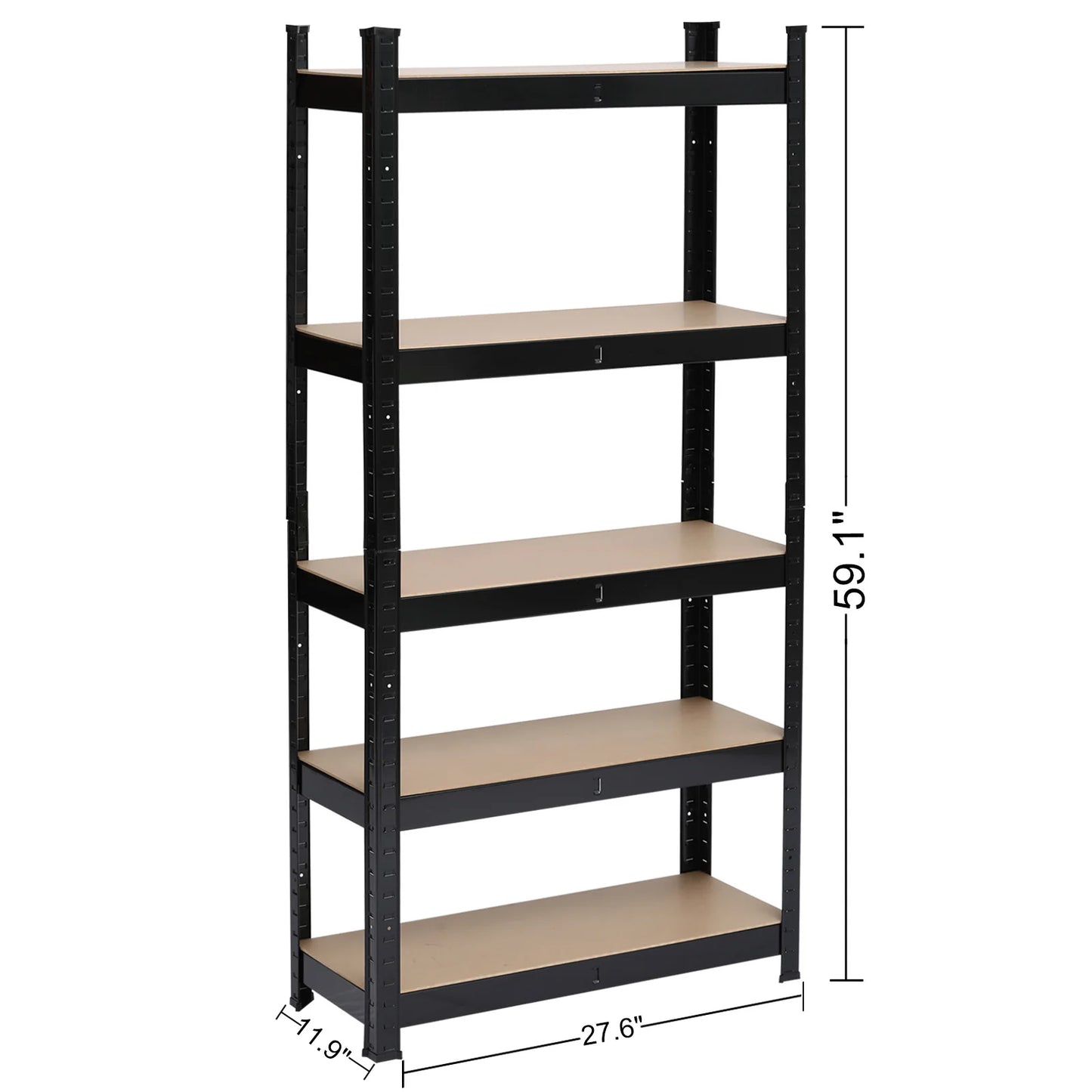 5 Tier Heavy Duty Metal Shelving Rack Unit Garage Storage Shelf Black