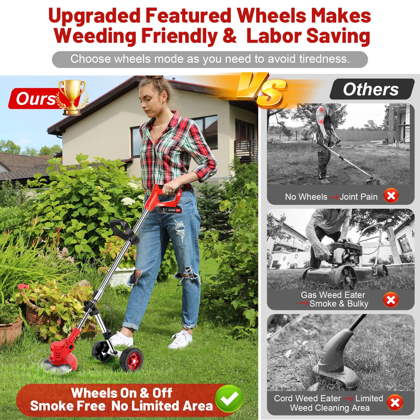 24V Cordless Grass String Trimmer