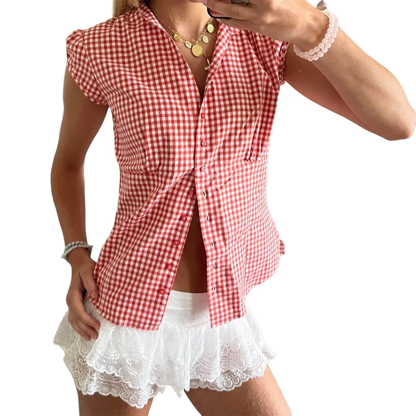 Women Floral Print Blouse V-Neck