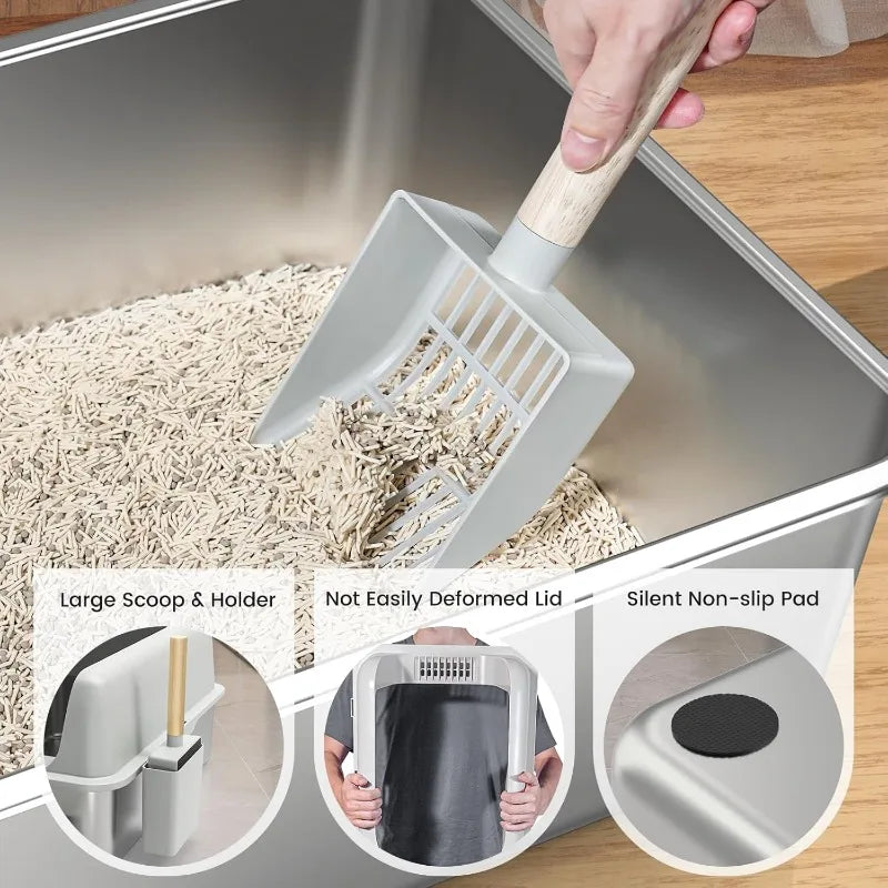 Stainless Steel Cat Litter Box,