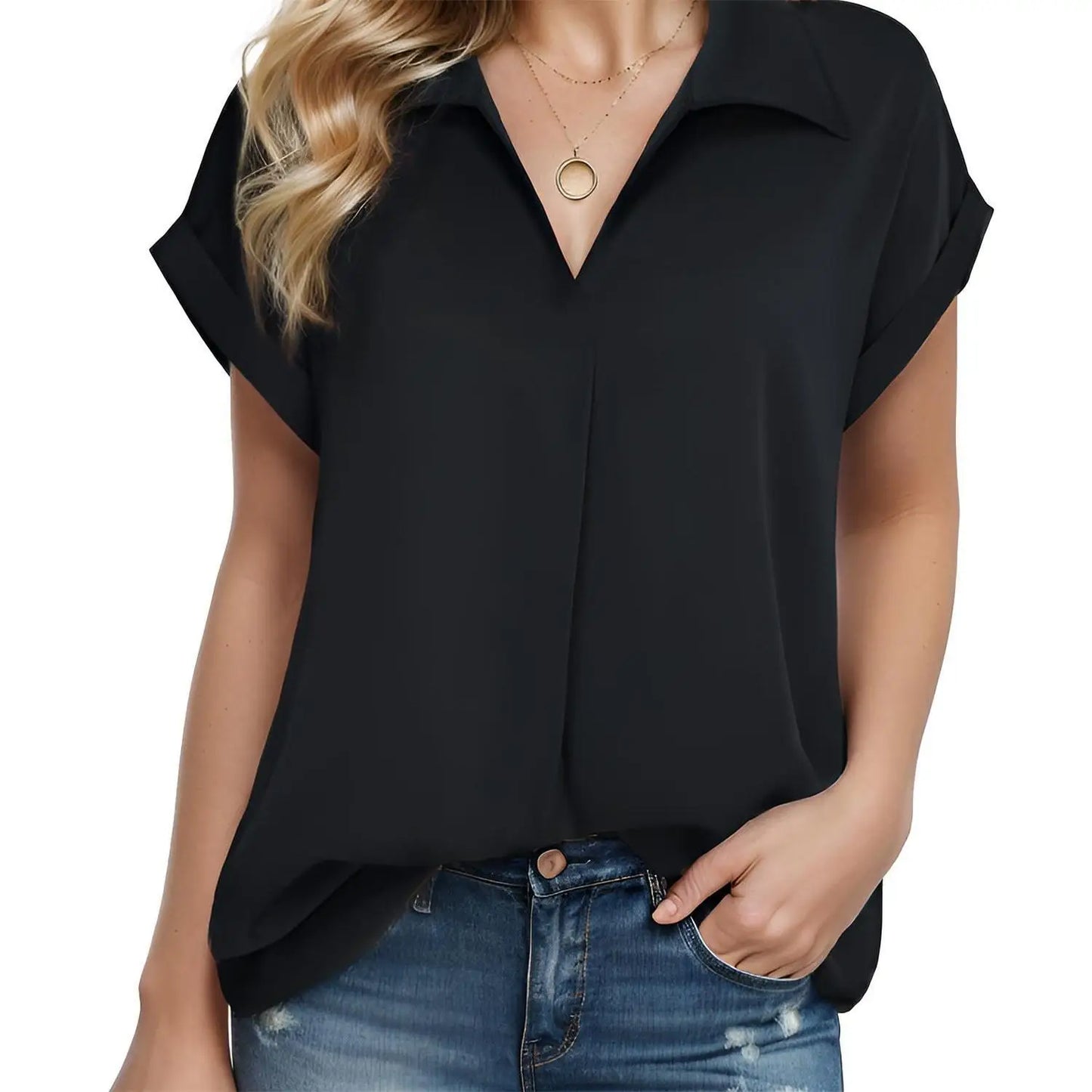 Women's Short Sleeve Chiffon Shirt