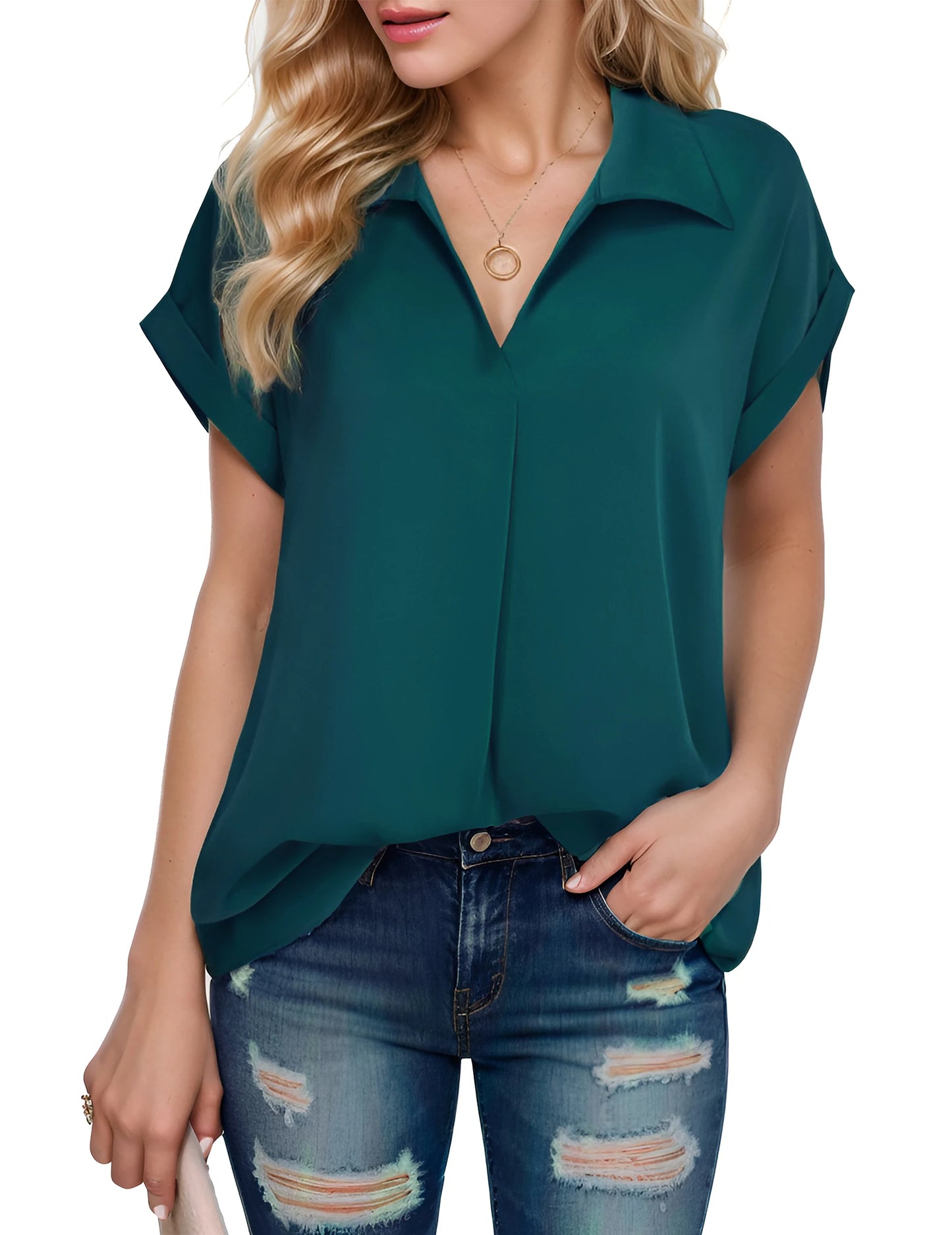 Women's Short Sleeve Chiffon Shirt
