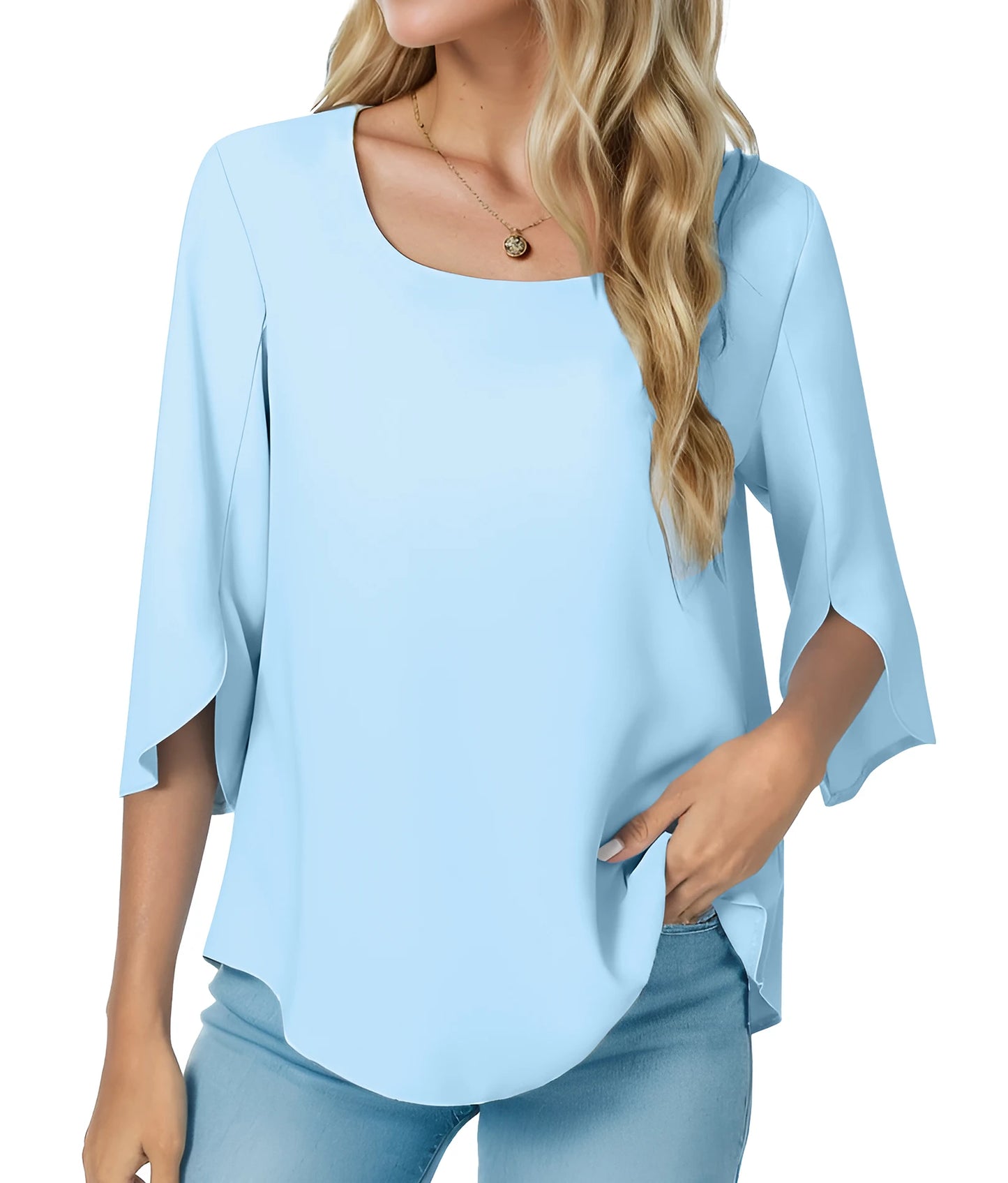Womens Casual Square Neck Loose Top
