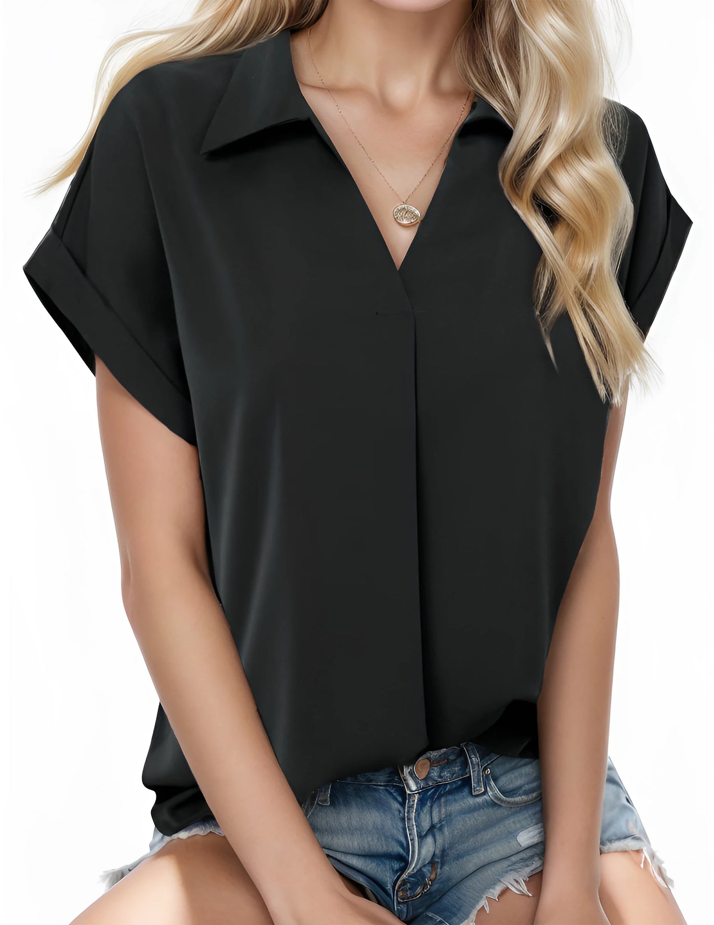 Women's Short Sleeve Chiffon Shirt