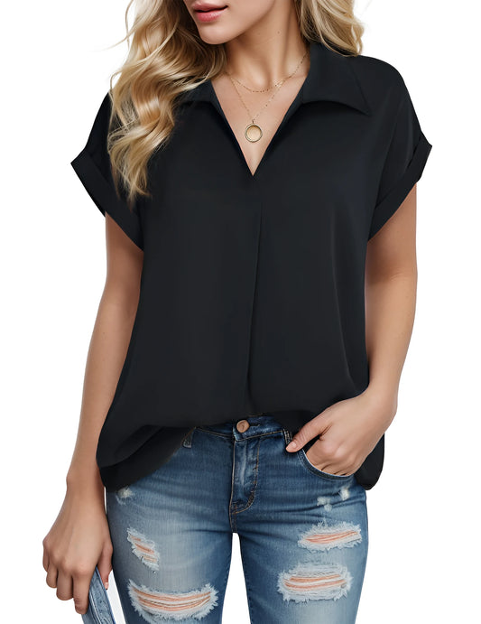 Women's Short Sleeve Chiffon Shirt