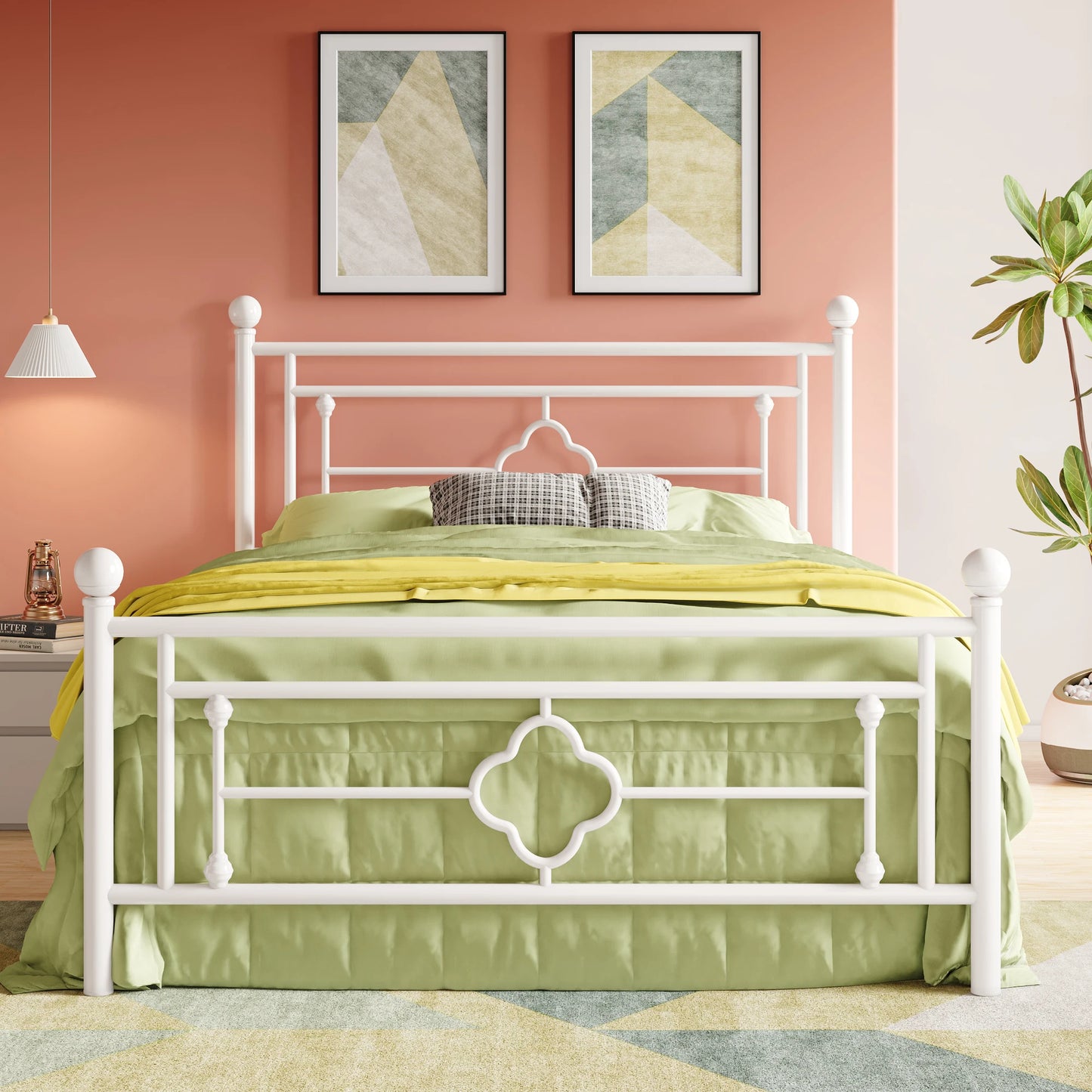 Metal Platform Bed Frame, Vintage Victorian Style