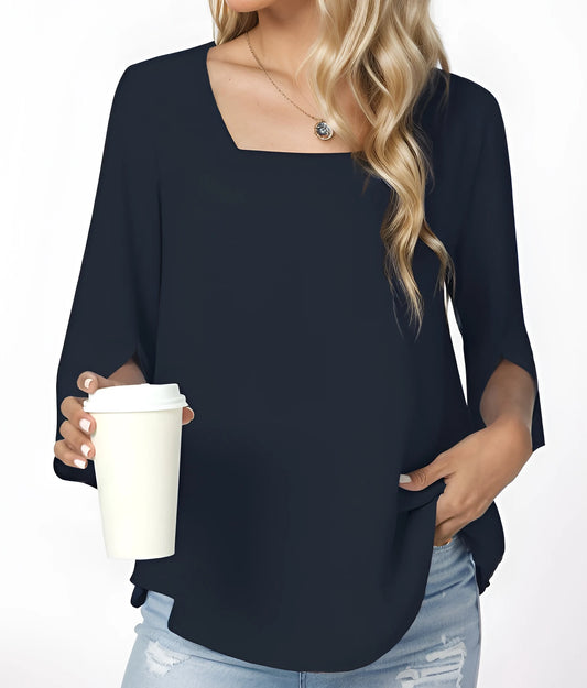 Womens Casual Square Neck Loose Top