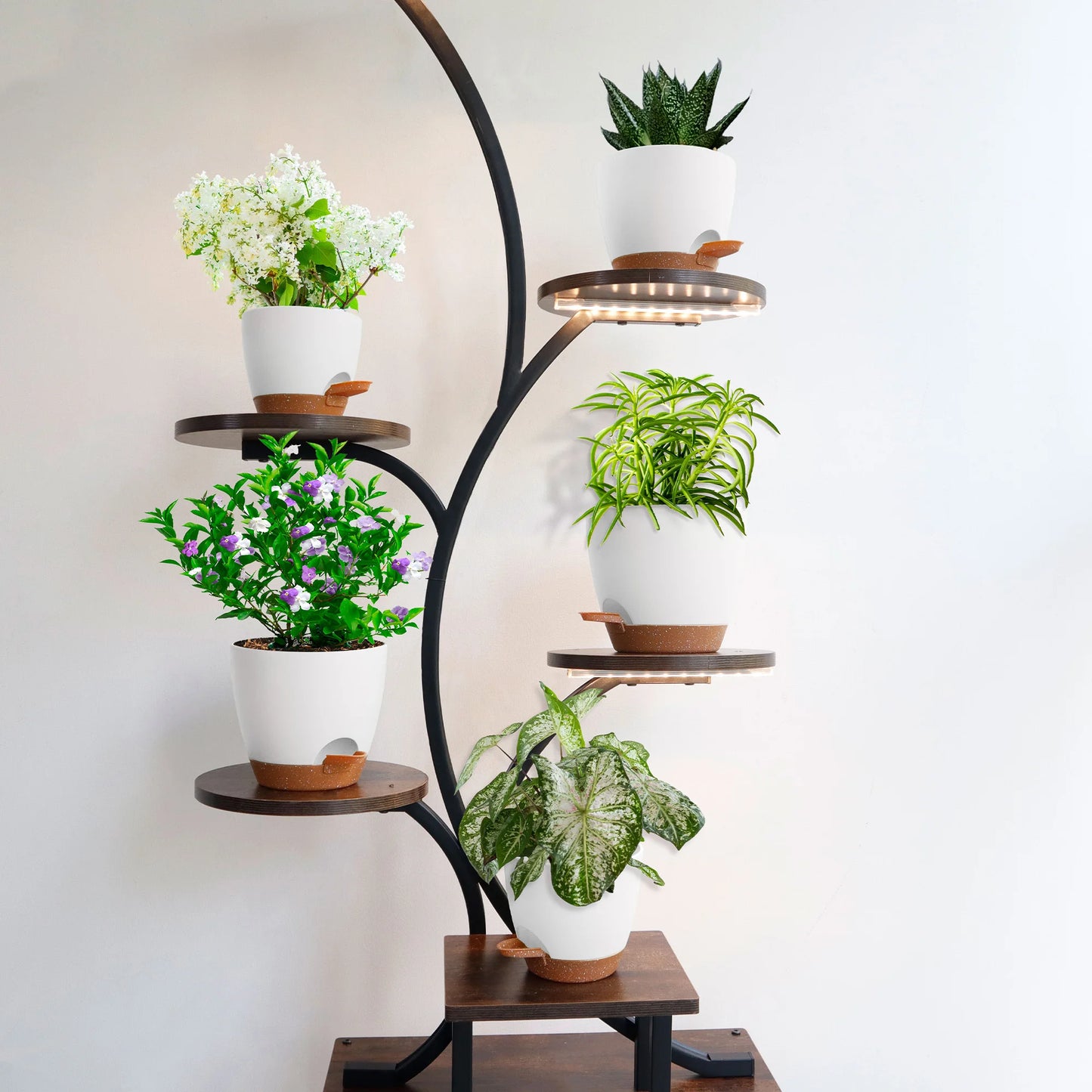 5pcs 5/5.5/6/6.5/7in Self Watering Planters, Plant Pots With Drainage Holes And Saucers, Nursery Planting Pot For Indoor